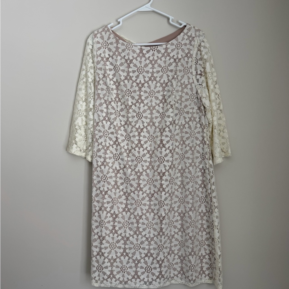 Jessica Howard Cream Lace Dress Size 16 – Elegant Occasion Dress – Worn Once